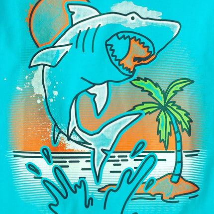 T-shirts graphiques à manches courtes pour garçons The Children's Place, modèle Gamer, lots multiples, Aloha/Requin/Dinosaure surf, petite taille