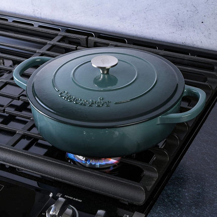 Crock-Pot 112001.02 Artisan Enameled Cast Iron Braiser W/Lid, Slate Gray