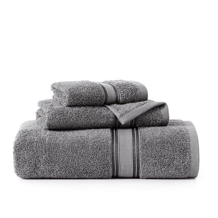 LANE LINEN Luxury Bath Towels Set - 3 Piece Set, 100% Cotton Bathroom Towels, Zero Twist, Quick Dry, Super Absorbent & Soft, 1 Bath Towel, 1 Hand Towel, 1 Wash Cloths - Cool Grey