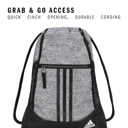 adidas Unisex Alliance II Sackpack, Onix Jersey/Black/White, ONE SIZE