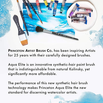 Princeton Aqua Elite NextGen Artist Travel Brush, Series 4850 Synthetic Kolinsky Sable for Watercolor, Round, Size 4
