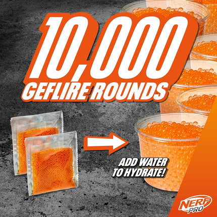 Pro Gelfire Raid Blaster, Fire 5 Rounds at Once, 10,000 Gel Rounds, 800 Round Hopper, Eyewear, Toys for Teens Ages 14 & Up