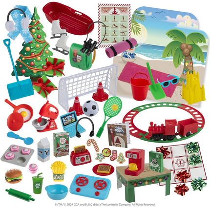 The Elf on the Shelf 24-Day Ultimate Elf Kit - Official Accessories for 24 Days of Elf Magic - 70+ Props, 24 idea Packs - for Ages 3 Years and Above