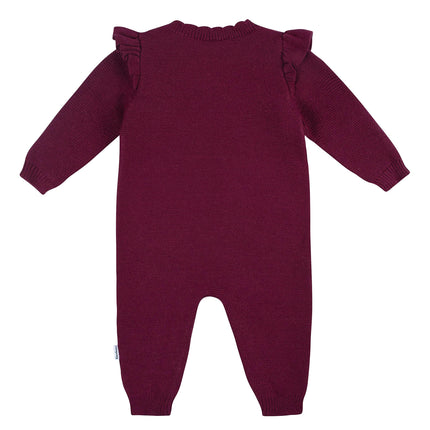 Gerber Baby Girls' Sweater Knit Romper Jumpsuit, Yellow Fox, 18 Months