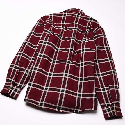 Wrangler Authentics Men's Long Sleeve Sherpa Lined Shirt Jacket Button, Tawny Port, S