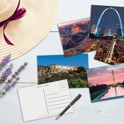 Better Office Products 50 Pack Travel Postcards, Famous US Landmarks and Historical Sites, High Gloss Photo Post Cards, 4 x 6 inch, 25 Amazing Photos of National Landmarks, by