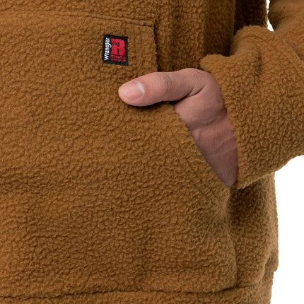 Wrangler mens Sherpa Pullover Hoodie, Duck Brown, 3XL