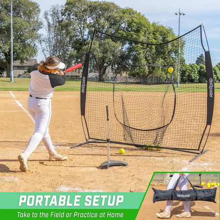 GoSports 7x7 ft Baseball & Softball Batting & Pitching Net with Strike Zone � Available in Team Colors - Royal