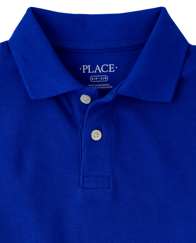 Polo piqué à manches courtes The Children's Place pour garçons, bleu Renew, XXXL grande taille