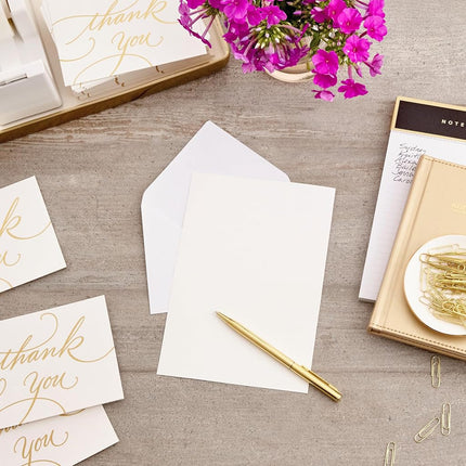 Hallmark Thank You Cards for Wedding, Baby Shower, Bridal Shower (Gold Foil Lettering, 100 Thank You Cards and Envelopes)