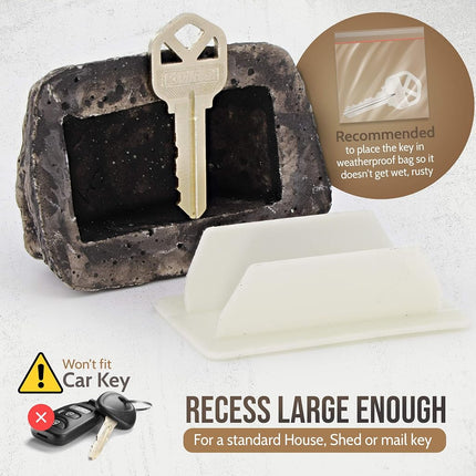 Ram-Pro 2Pc Hide-a-Spare-Key Fake Rock - Looks & Feels Like Real Stone - Safe for Outdoor Garden or Yard, Geocaching