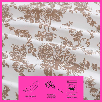 Betsey Johnson - King Bed Sheets, Soft & Lightweight Bedding, Fade & Wrinkle Resistant (Garden Toile Brown, King)