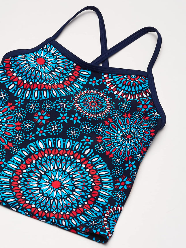 Kanu Surf Maillot de bain 2 pièces tankini Melanie Beach Sport pour filles, protection UPF 50+, rouge/blanc/bleu Melanie, taille 12