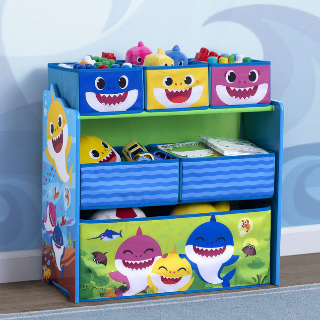 Organizador de almacenamiento de juguetes de 6 contenedores Baby Shark Design & Store de Delta Children