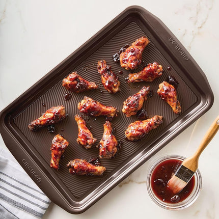 Circulon Nonstick Bakeware Set with Nonstick Cookie Sheets/Baking Sheets - 2 Piece, Chocolate Brown, Set (9" x 13" & 10" x 15")
