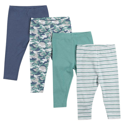 Hanes Leggings Bébé Filles, Pantalons Ultimate Flexy Knit Garçons et Filles, Lot de 3, Bleu Poussière/Vert, 18-24 Mois