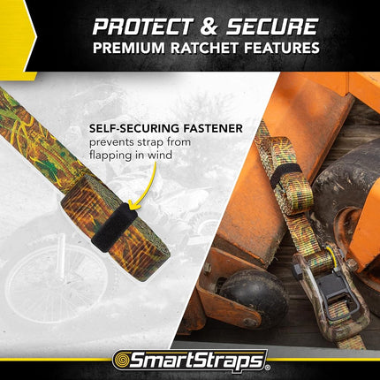 SMARTSTRAPS 1956 14' Ratchet Straps CamoX Tie Down Camo Webbing (5,000lb)