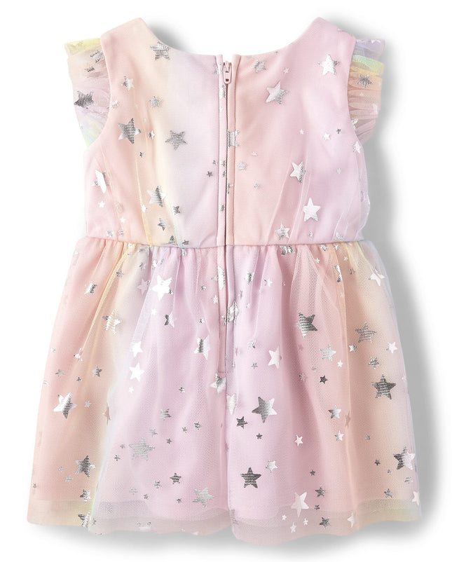 The Children's Place Baby-Girls and Toddler Girls Short Sleeve Dressey Dresses, Ombre Foil, 6-9 Months