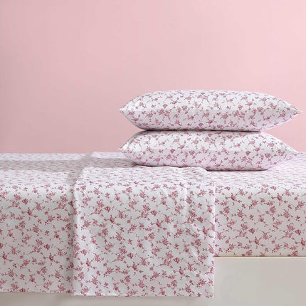Betsey Johnson - Twin XL Bed Sheets, Soft Bedding with Matching Pillowcase, Fade & Wrinkle Resistant, Lightweight for Year Round Use, Dorm Essentials (Floral Toile Pink)