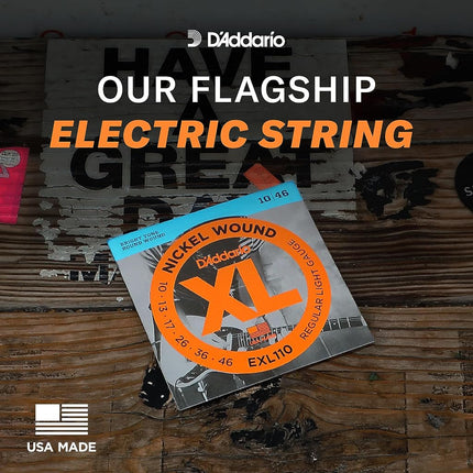D'Addario XL Nickel EXL110-3D Electric Guitar Strings, 10-46, 3 Sets
