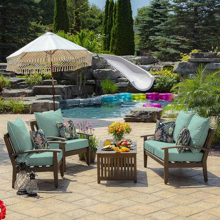 ARDEN Outdoor Deep Seat Cushion Set, 4-Pack, 24x24, Aqua