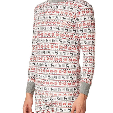 Fruit of the Loom mens Recycled Waffle Thermal Underwear Set (Top and Bottom), Fair Isle White, S
