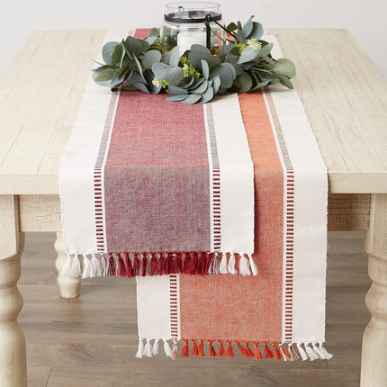 DII Woven Table Runner, Cotton, Burnt Orange, 13x72\