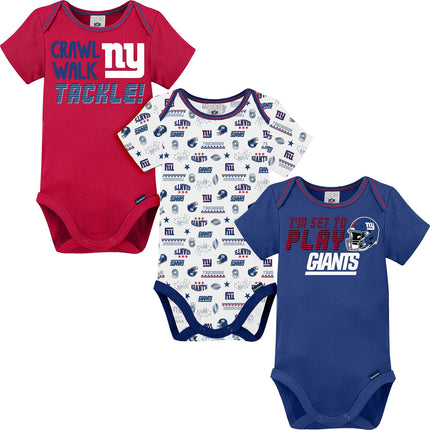 NFL New York Giants Boys 20183 Pack Short Sleeve V