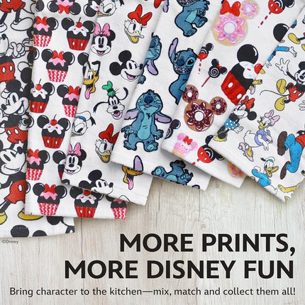 Disney Kitchen Towels – 2-Pack 100% Cotton Kitchen Towels Set – 16" x 26" Soft & Absorbent Dish Towels – Mickey, Minnie & Stitch Designs – Durable, Machine Washable (Stitch)