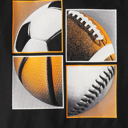 The Children's Place Boys' Active Performance Short Sleeve T-Shirt, Black Multi Sport, Small