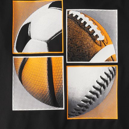 The Children's Place Boys' Active Performance Short Sleeve T-Shirt, Black Multi Sport, Medium
