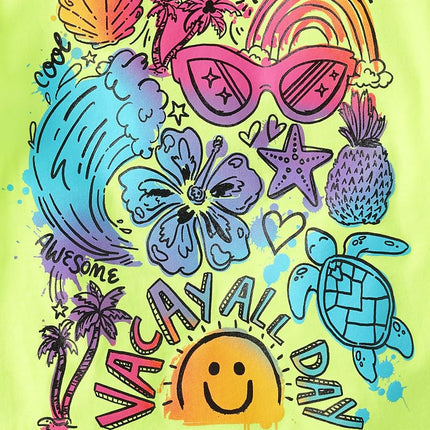 The Children's Place Assorted Everyday Short Sleeve Graphic T-Shirts,multipacks, Pineapple/Drink/Vacay/Aloha, X-Large