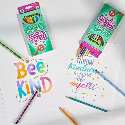 CRAYOLA Colours of Kindness Pencils Age 3+ - Assorted Colours (Pack of 12) | Colours That Represent Good Feelings | Ideal for Kids Aged 3+, pastel-coloured