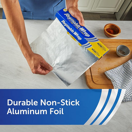 Reynolds Wrap Non Stick Aluminum Foil, 130 Square Feet, Silver