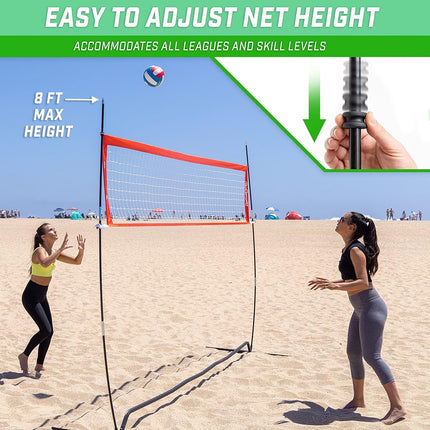 GoSports 12 ft Freestanding Volleyball Training Net for Indoor or Outdoor Use, Instant Setup and Height Adjustable