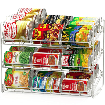 DecoBros Supreme Stackable Can Rack Organizer, Whi