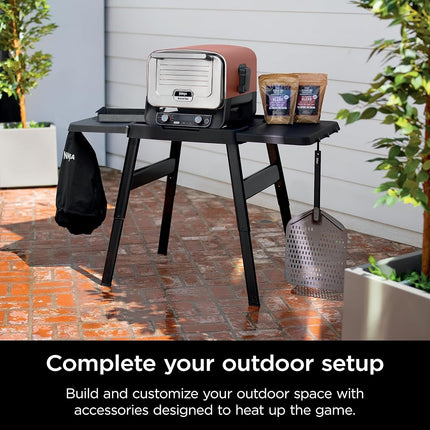 Ninja XSKOCVR Premium Cover, Compatible Woodfire Outdoor Oven (OO100 series), Adjustable Drawstrings, UV and Water-Resistant, Lightweight, Black, 18.9'' x 17.9'' x 15.16