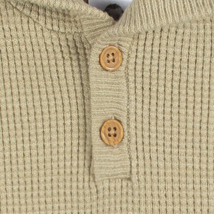 Gerber Baby Boys Toddler Sweater Knit Hooded Top and Pant Set, Tan, 5T