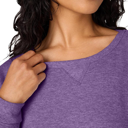Hanes Women's Crewneck Sweatshirt, EcoSmart Fleece Women's Pullover Sweatshirt, Sweatshirt for Women, Violet Splendor, XL