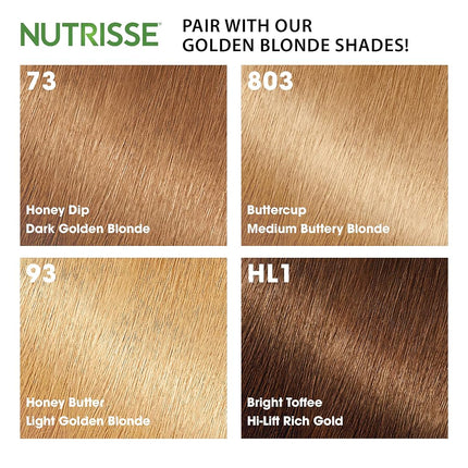 Garnier Nutrisse 5 Minute Nourishing Color Hair Mask with Triple Oils Delivers Day 1 Color Results, for Color Treated Hair, Golden Blonde, 4.2 Fl Oz