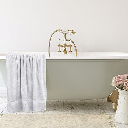 Utopia Towels - Premium Jumbo Bath Sheet (90 x 180 cm, 2 Pack) - 100% Ring Spun Cotton Highly Absorbent and Quick Dry Extra Large Bath Sheet - Super Soft Hotel Quality Towel (Silver)