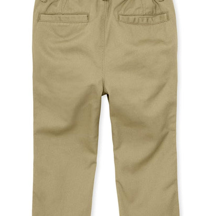 Pantalones chinos ajustados de The Children's Place para bebés y niños pequeños, color lino/azul marino, paquete de 2, 6-9 meses de EE. UU.