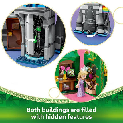LEGO Wicked Emerald City & Kiamo Ko Castle Toy - Play & Display Model - incl. Elphaba & Glinda Mini Dolls, plus a Monkey & Accessories - Gift for 9+ Year Old Girls & Movie Fans - 75689
