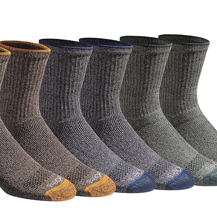 Dickies Men's Dri-tech Moisture Control Mid-Crew Comfort Length Socks, Available in M-XL (6, 12 Pairs), Comfort Length Tipped (6 Pairs), Medium