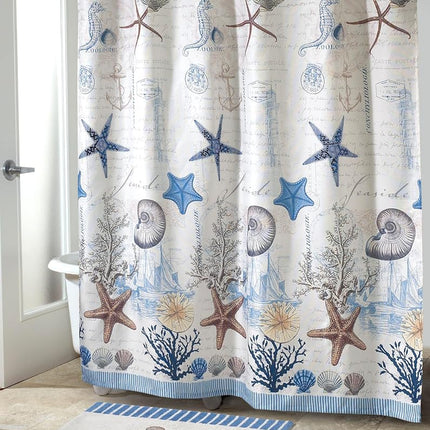 Avanti Linens - Fabric Shower Curtain, Nautical Bathroom Decor (Antigua Collection, 72")