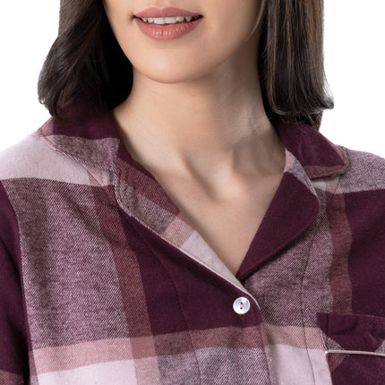 Wrangler womens Long Sleeve Flannel Top and Pant Pajama Set, Block Plaid, 4XL Plus