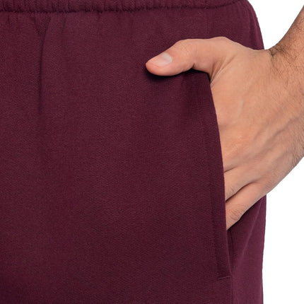 Pantalones deportivos Fruit of the Loom Eversoft Fleece con bolsillos, ajuste relajado, control de humedad, transpirables, tipo jogger, color granate, talla mediana