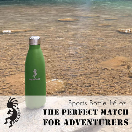 Botella deportiva Aquapelli con aislamiento al vacío, 473 ml, verde sauce