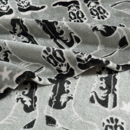 Wrangler - Throw Blanket, Soft Plush Fleece Bedding, Western Decor for Bed or Couch, Yellowstone Inspired, Oeko-Tex Certified (Knockin Boots Green, 50" x 60")