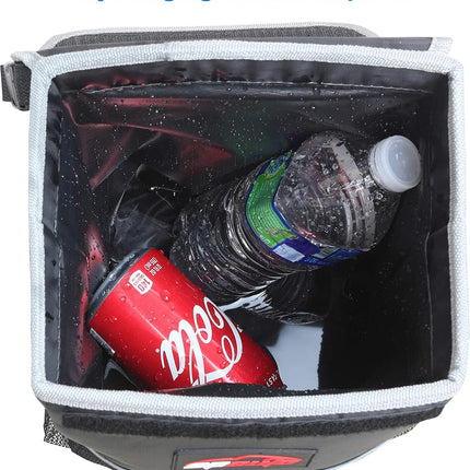 EPAuto Waterproof Car Trash Can with Lid and Storage Pockets, Black
